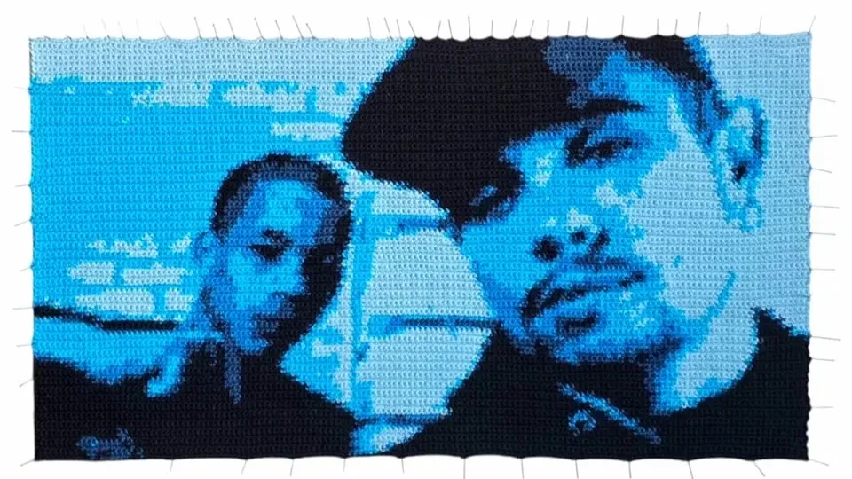 Crochet_resultat Portrait en crochet créé par Laure Désert "Crochet du droit".
